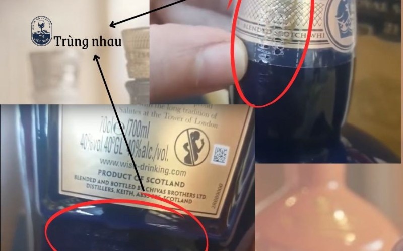 1. Phát hiện rượu Chivas giả qua lớp Guarantee trên thân chai