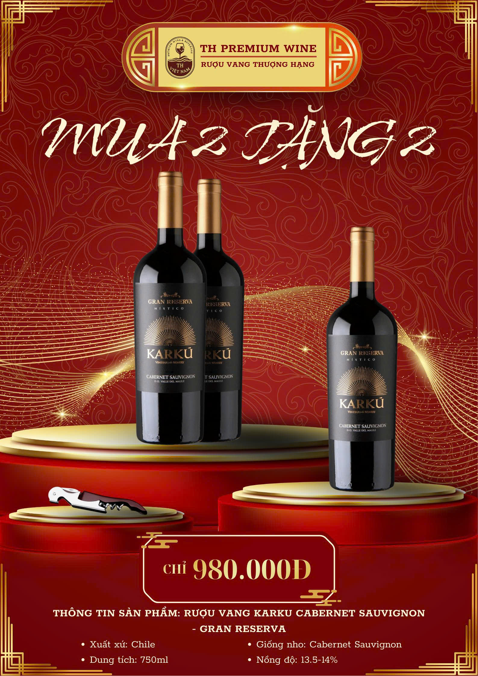 COMBO RƯỢU VANG TẾT (MUA 2 TẶNG 2)