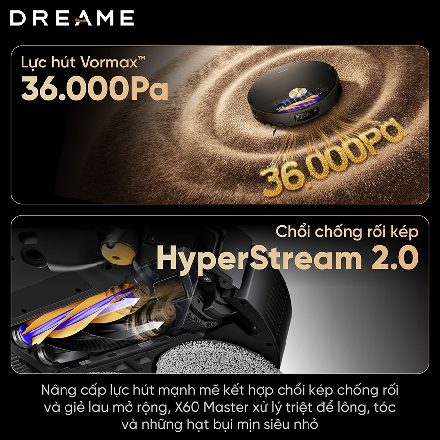 Robot hút bụi lau nhà Dreame X60 Master – Hàng Chính Hãng