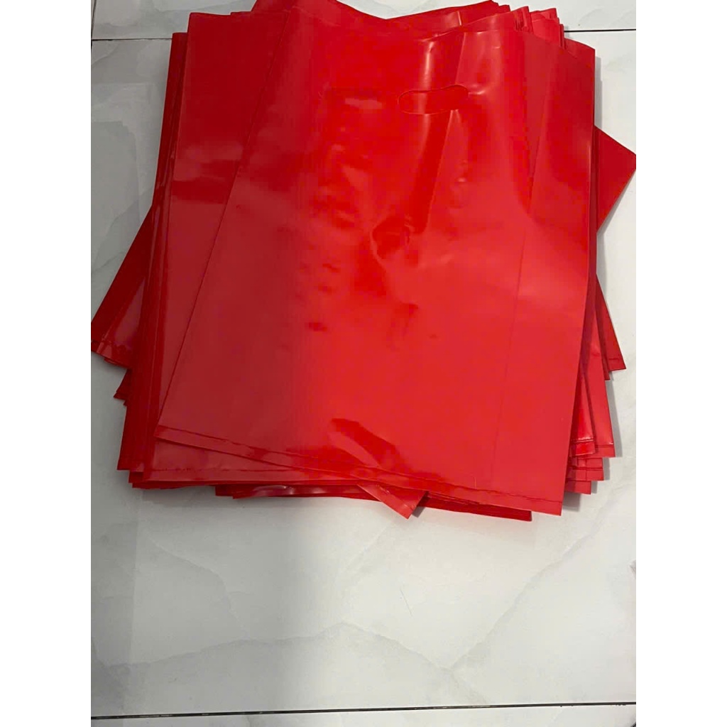 Túi hột xoài PE Zin màu ĐỎ bóng dẻo dai, dày dặn, đựng quần áo, mỹ phẩm, trái cây, đủ size (1kg)