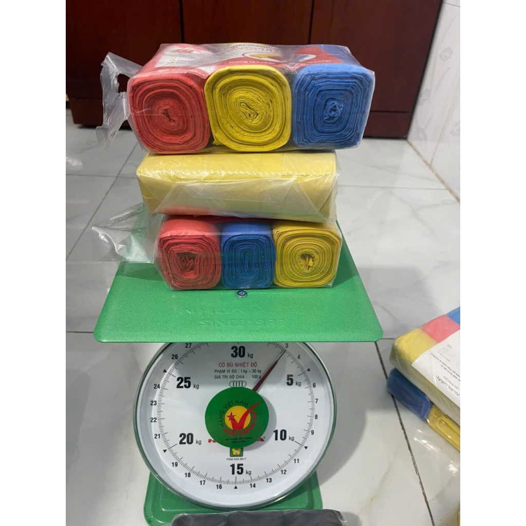 3 cuộn túi rác màu tự phân hủy sinh học (Loại 1), kích thước (tiểu, trung, đại) [1KG]