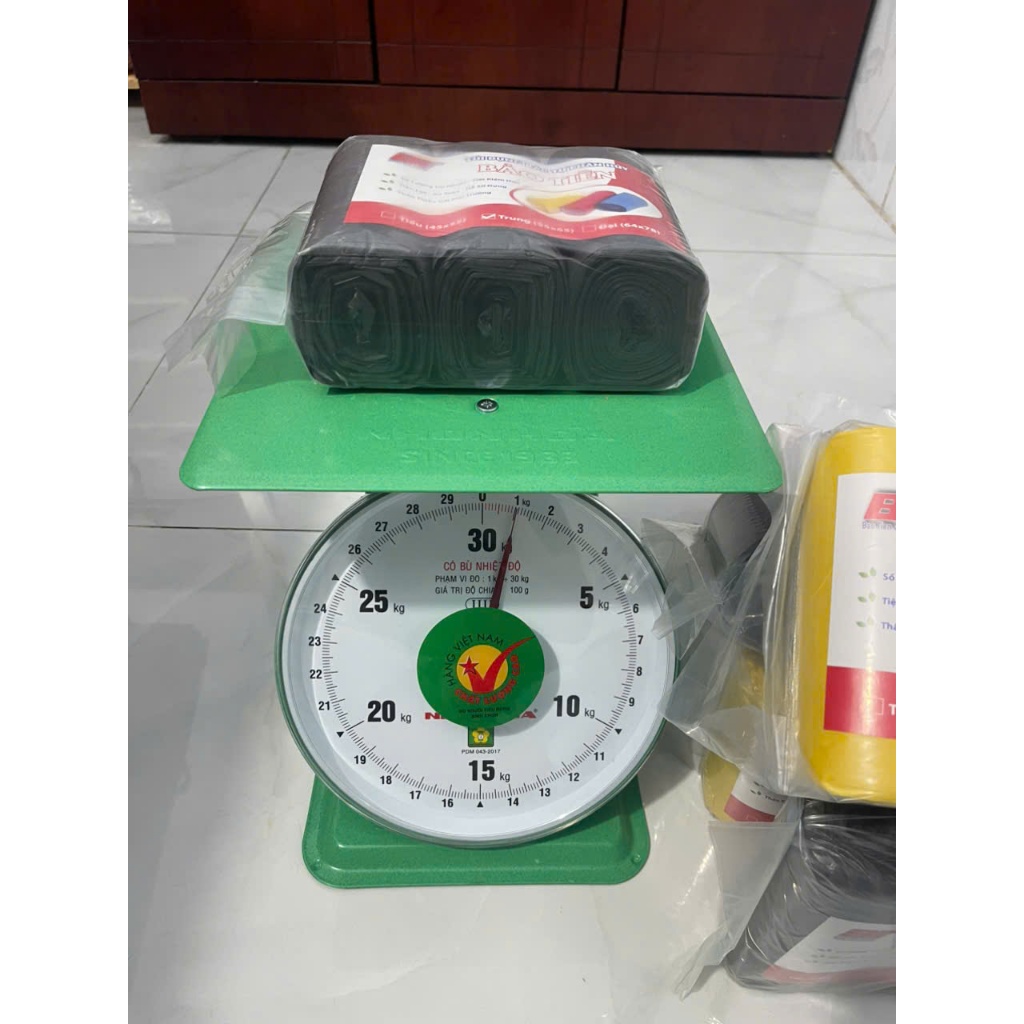 3 cuộn [1KG]  túi rác đen (Loại tốt), kích thước (tiểu, trung, đại) tự phân hủy