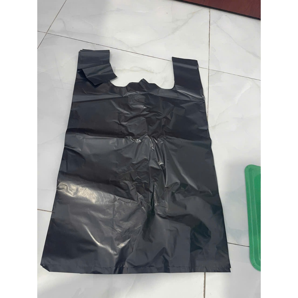 Túi 2 Quai đen PE (Loại 1), đựng rác, gói hàng - dẻo dai, chịu lực tốt, không bị đứt [1KG]
