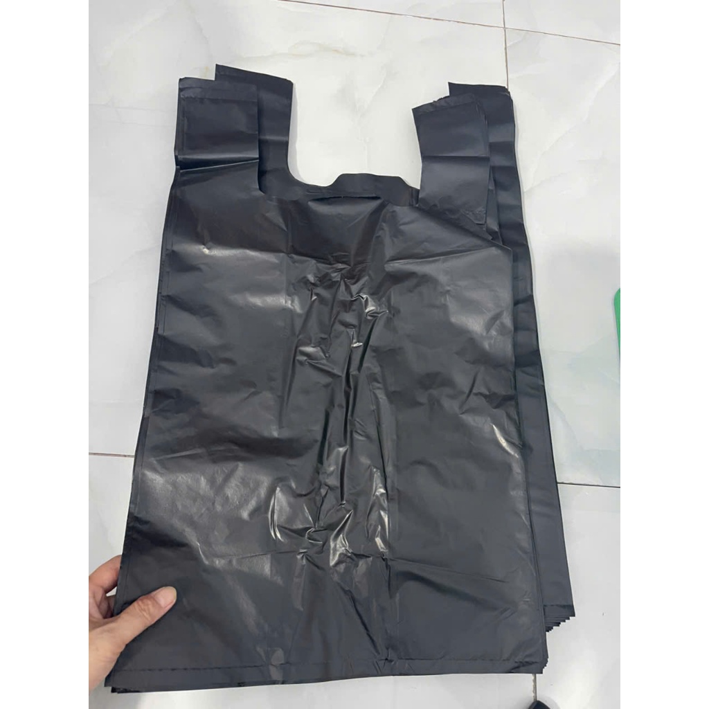 Túi 2 Quai đen PE (Loại 1), đựng rác, gói hàng - dẻo dai, chịu lực tốt, không bị đứt [1KG]
