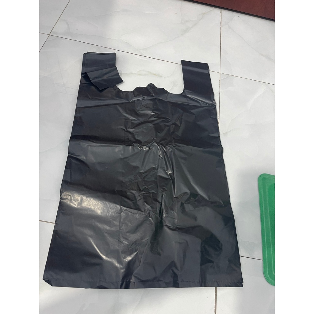 Túi 2 Quai đen PE (Loại 1), đựng rác, gói hàng - dẻo dai, chịu lực tốt, không bị đứt [1KG]