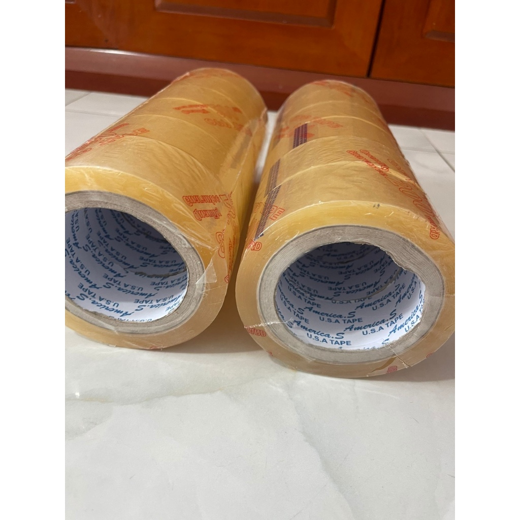 Băng Keo Trắng Trong & Vàng Đục – 1,8kg – 200 Yard (1 Cây = 6 Cuộn)