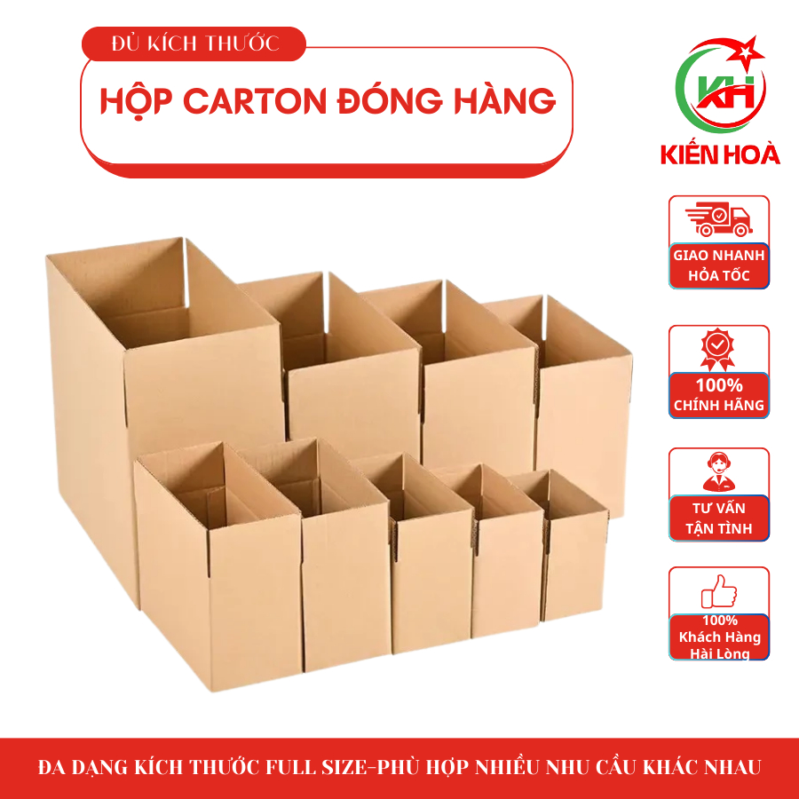 Hộp Carton Đóng Hàng – Đầy Đủ Kích Thước, Giá Rẻ Tại Xưởng - Giá liên hệ