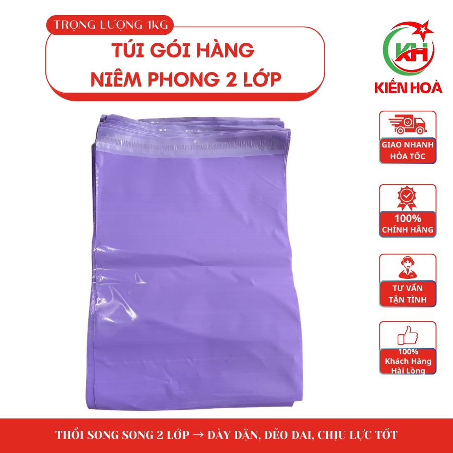 [1KG] Túi Gói Hàng Niêm Phong 2 Lớp – Size 25x35cm, Nhiều Màu, Chắc Chắn & Bảo Mật