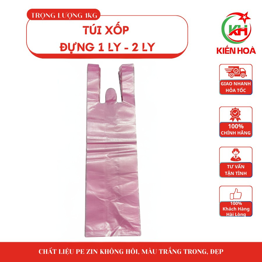 Túi xốp đựng 1 ly, 2 ly zin gai loại 1 – Dày dặn, chắc chắn, tiện lợi [1KG]