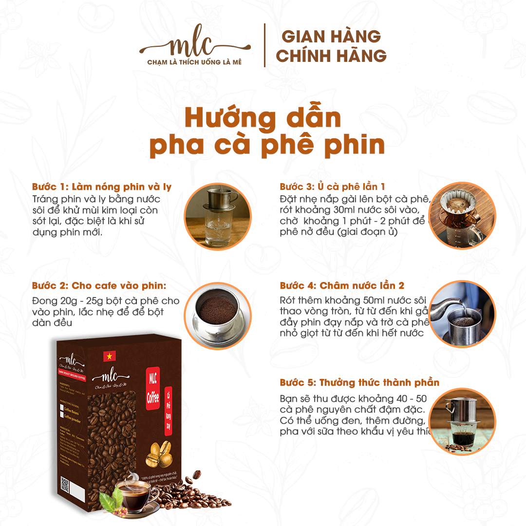 Cafe Robusta Honey túi 150g - Xay nguyên chất từ nhà MLC Coffee