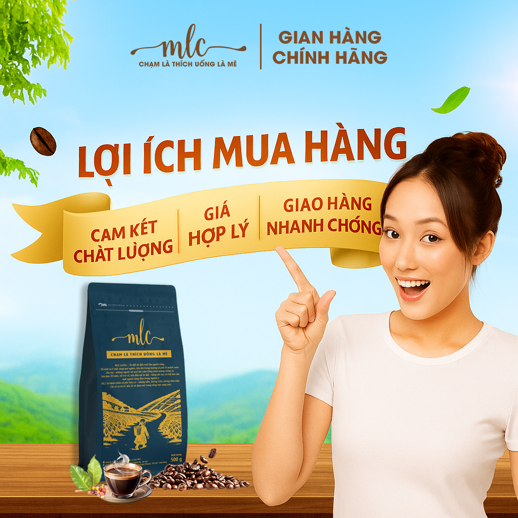 Cafe Robusta Honey túi 500g - Hạt nguyên chất từ nhà MLC Coffee