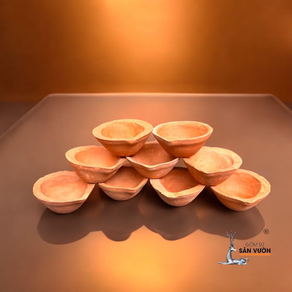 Đế Nến Gốm Đất Nung Tealight Diya Ấn Độ 5x2.5cm