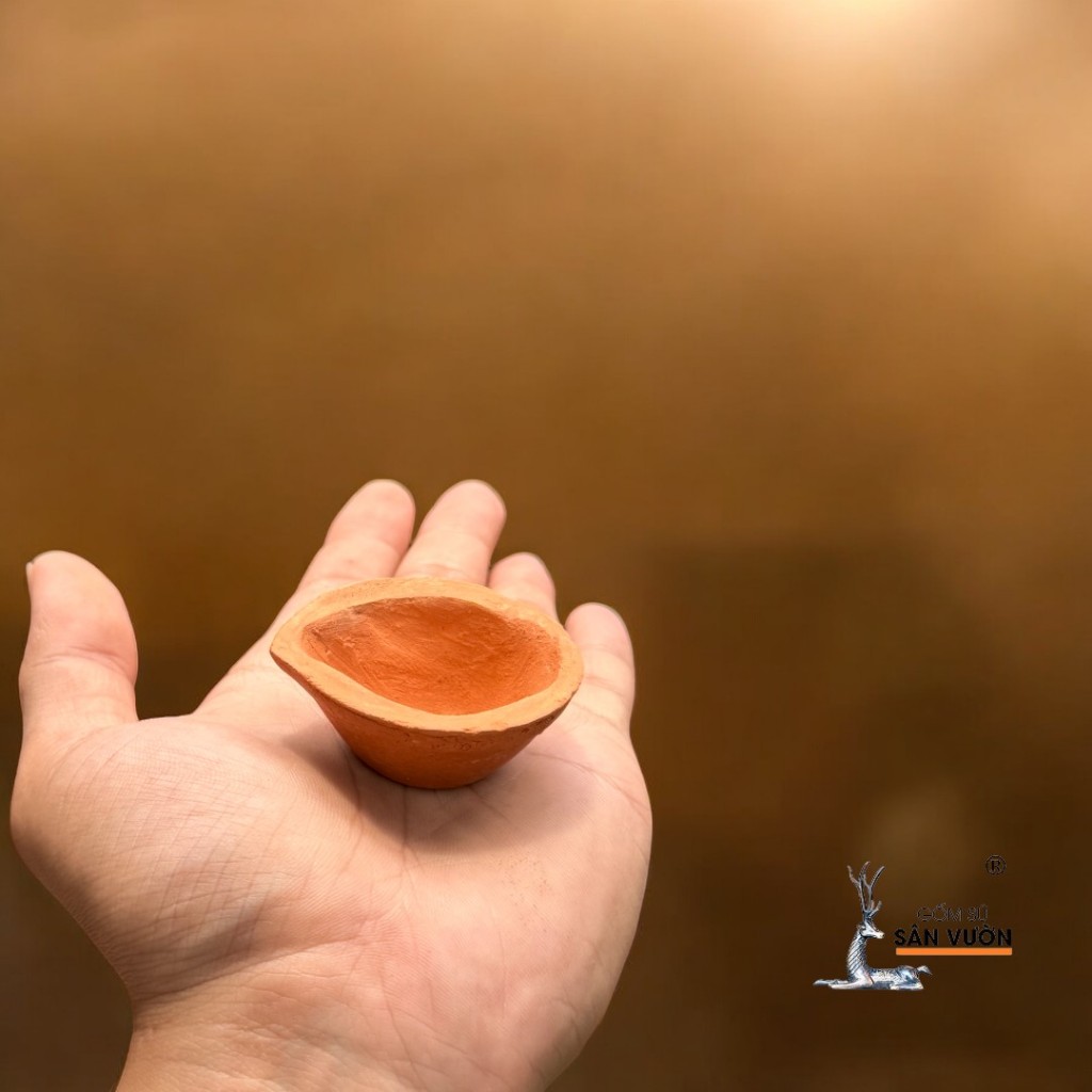Đế Nến Gốm Đất Nung Tealight Diya Ấn Độ 5x2.5cm