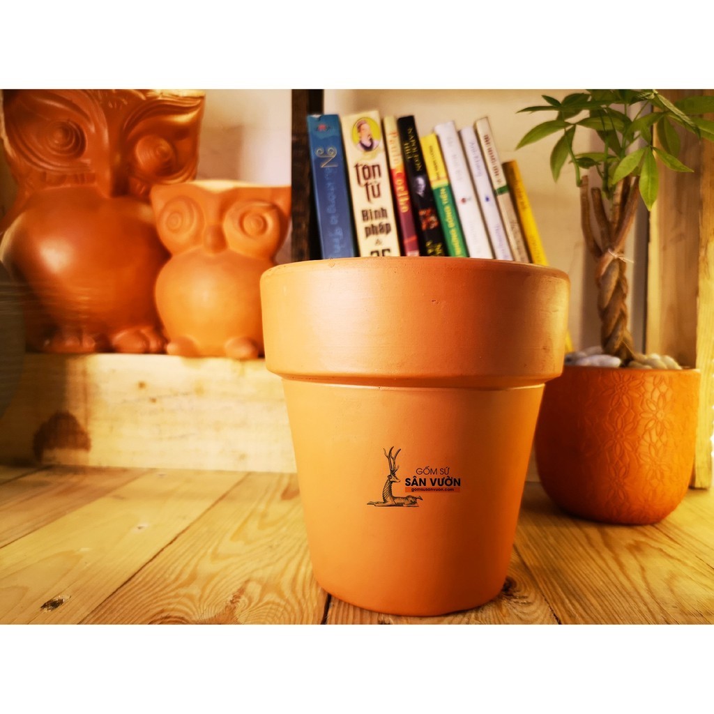 Chậu Gốm Đất Nung Ly Gờ 15cm - Gốm Sứ Sân Vườn