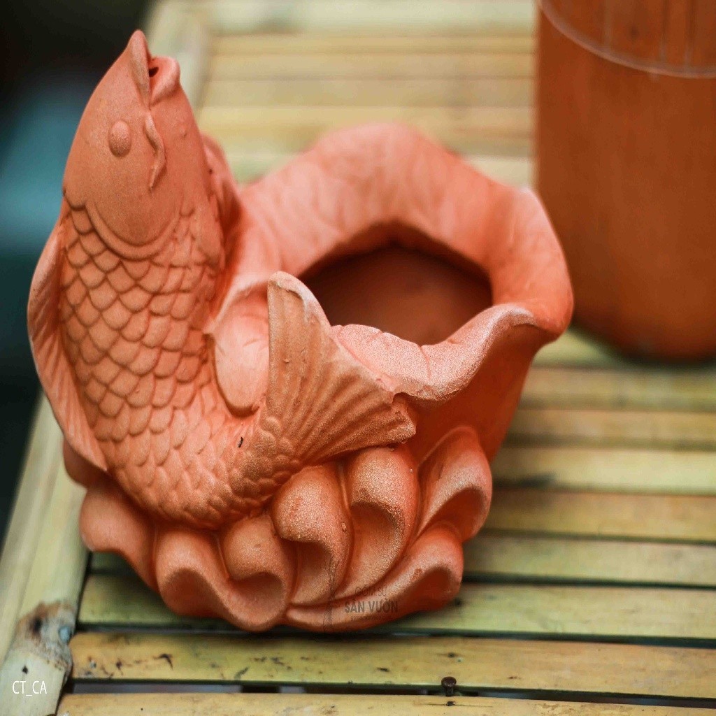 Chậu Gốm Đất Nung Hình Chậu Cá - Gốm Sứ Sân Vườn