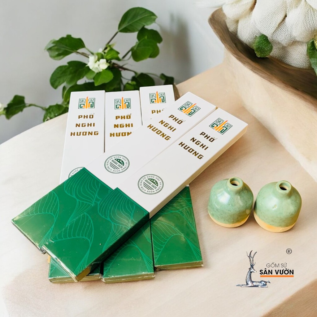 Combo Đế Gốm + Nhang sạch Thảo Mộc An Lành - Gốm Sứ Sân Vườn