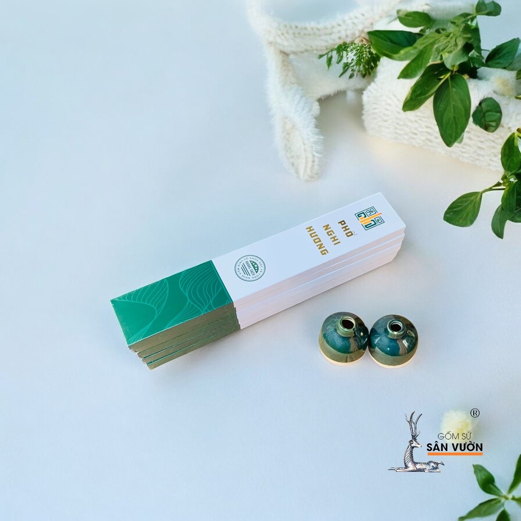 Combo Đế Gốm + Nhang sạch Thảo Mộc An Lành - Gốm Sứ Sân Vườn