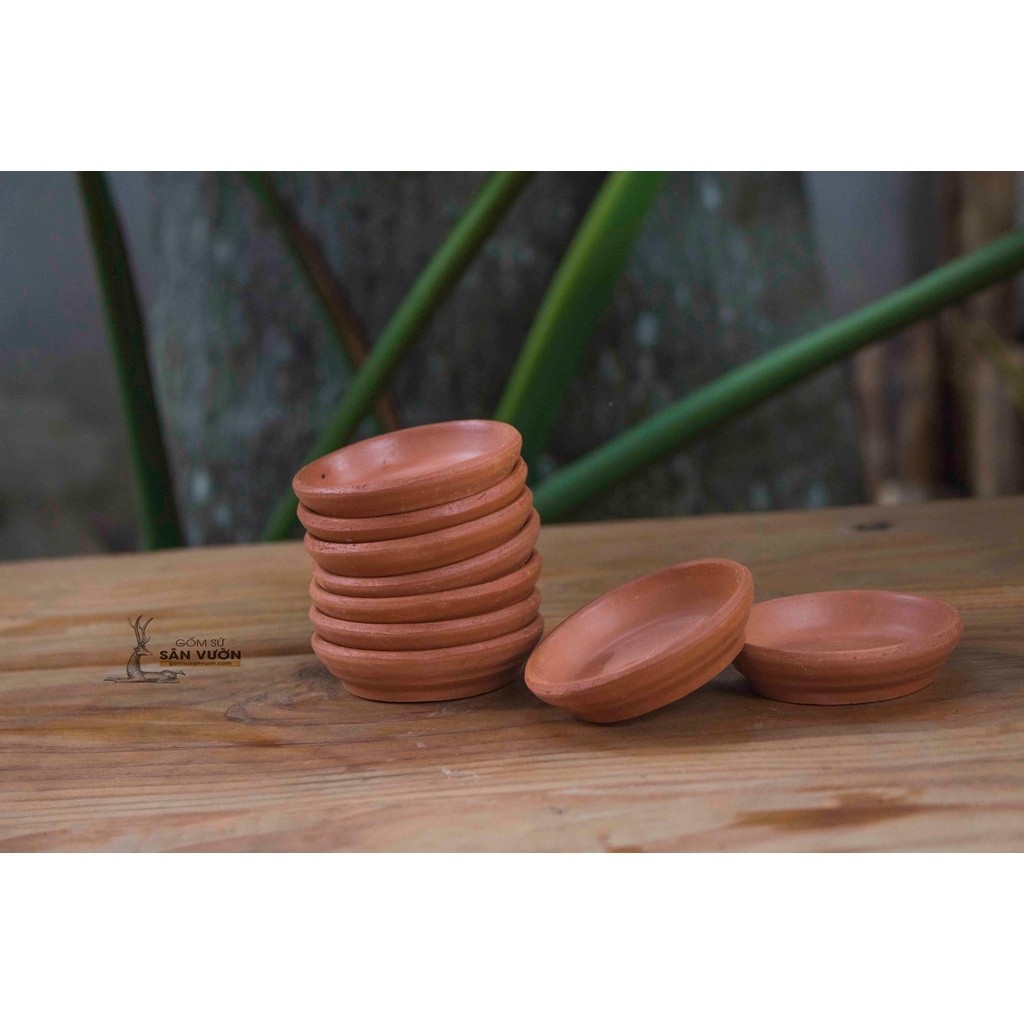 Đĩa Lót Chậu Gốm Đất Nung Nhiều Size ( Từ 5 - 15cm ) - Gốm Sứ Sân Vườn