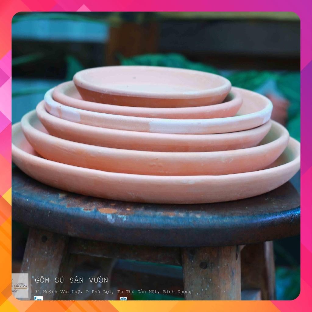 Đĩa Lót Chậu Gốm Đất Nung Nhiều Size ( Từ 5 - 15cm ) - Gốm Sứ Sân Vườn
