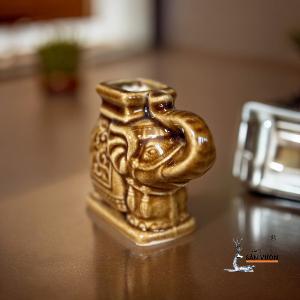 Hủ Tăm Gốm Xưa Hình con Voi - Gốm Sứ Sân Vườn
