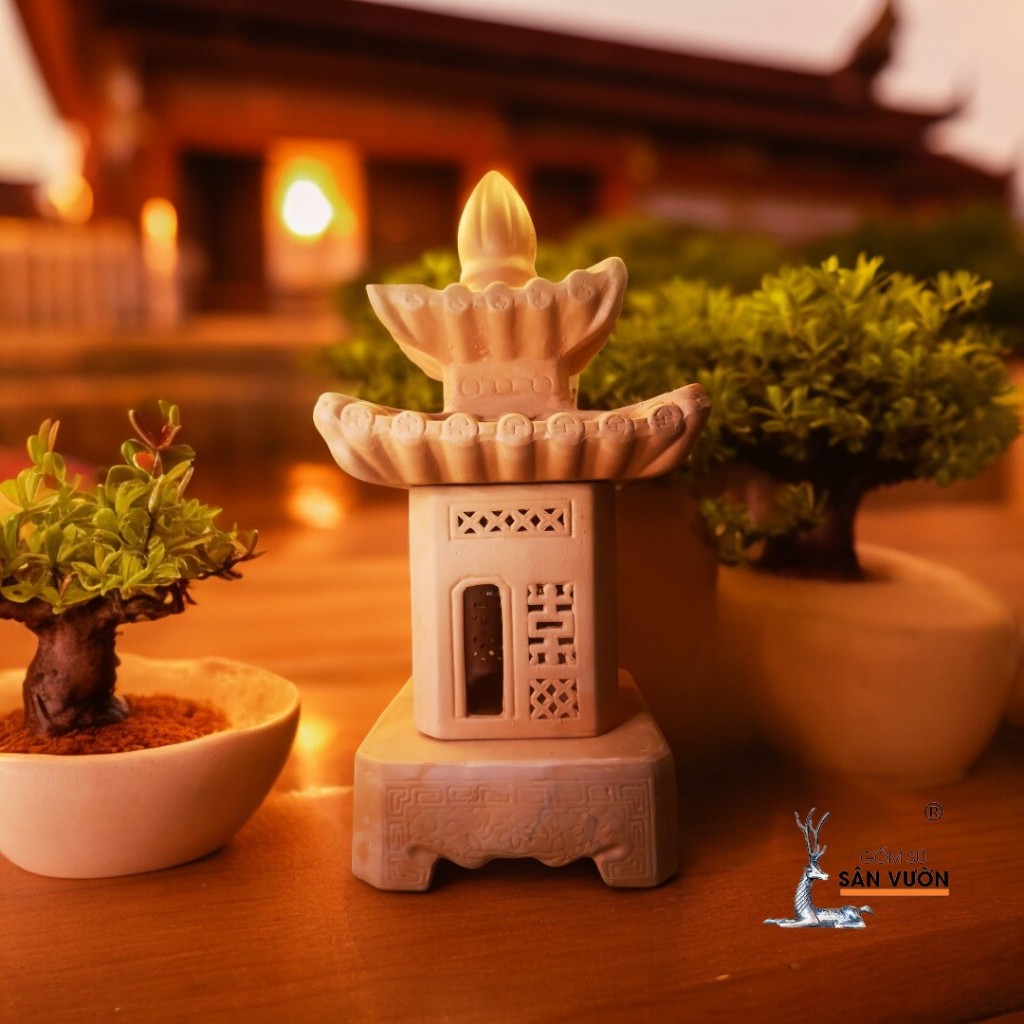 Đèn Vườn Gốm Đất Nung Phong Cách Nhật Bản - Gốm Sứ Sân Vườn