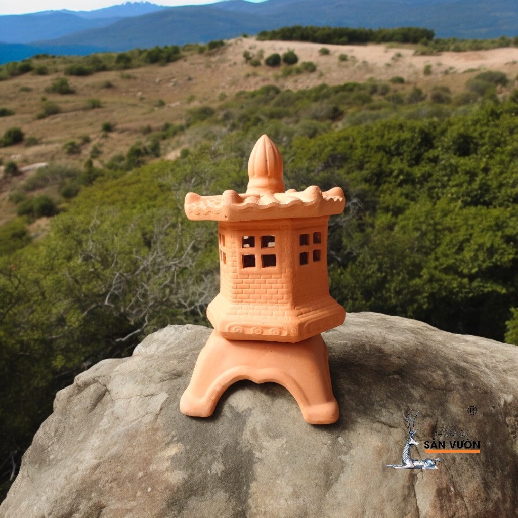 Đèn Vườn Gốm Đất Nung Phong Cách Nhật Bản - Gốm Sứ Sân Vườn