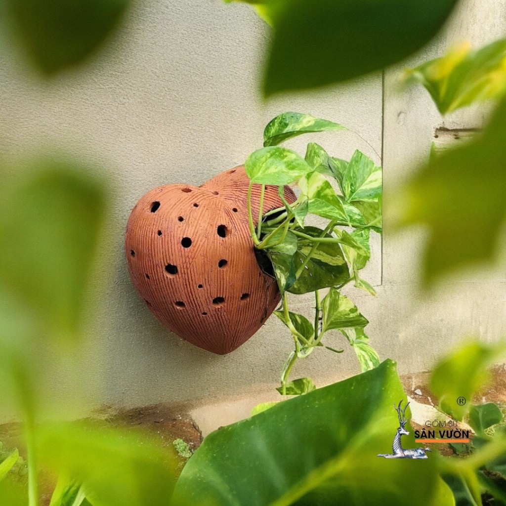 Decor Gốm Đất Nung Hình Trái Tim, Cá Ngựa, Vuông, Tròn, Thoi - Gốm Sứ Sân Vườn