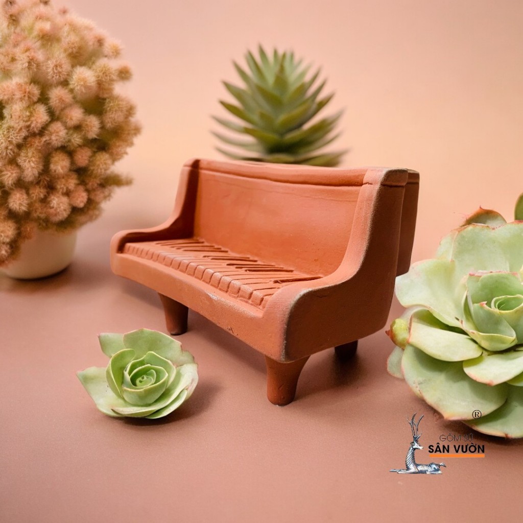 Chậu Gốm Đất Nung Hình Đàn Piano - Gốm Sứ Sân Vườn