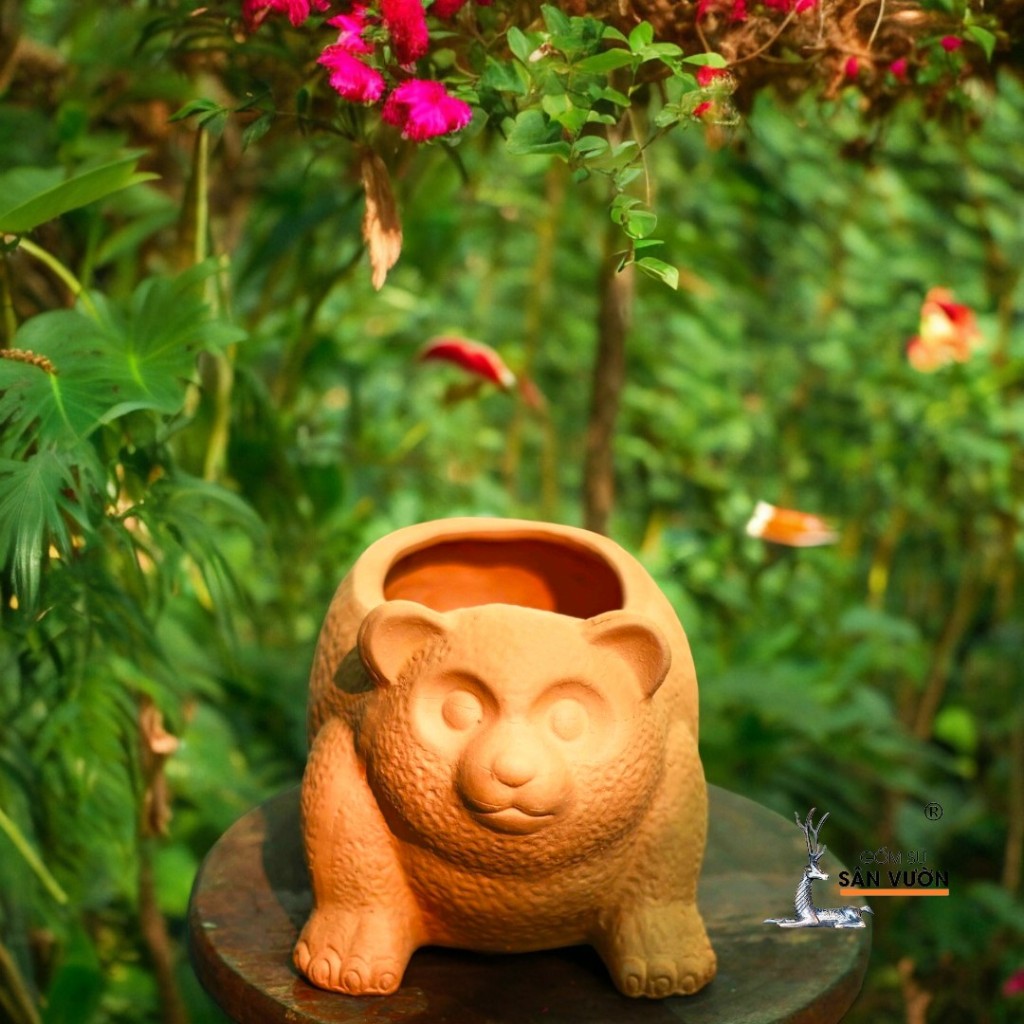 Chậu Gốm Đất Nung Hình Thú Dễ Thương ( Voi, Trâu, Gấu, Thỏ, Cún) - Gốm Sứ Sân Vườn
