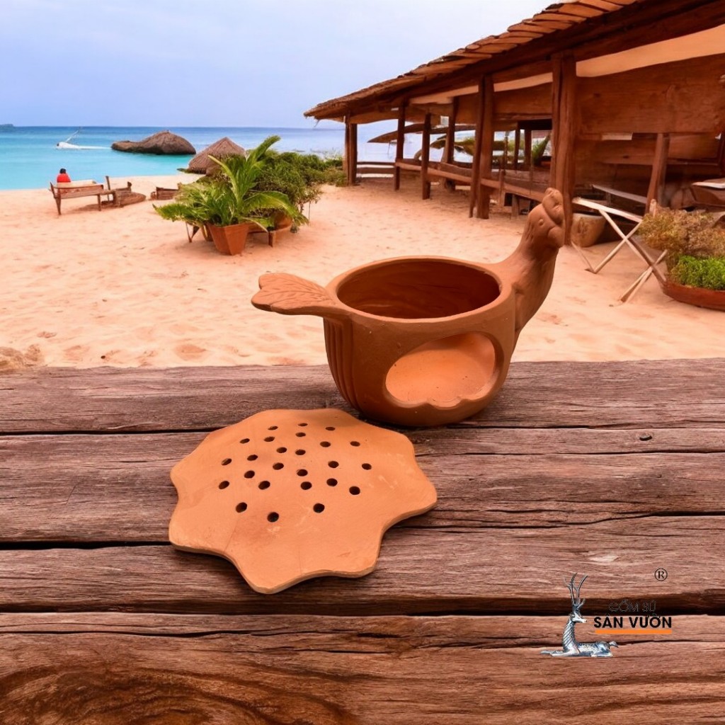 Bếp Xông Thảo Dược Gốm Đất Nung Hình Con Gà - Gốm Sứ Sân Vườn