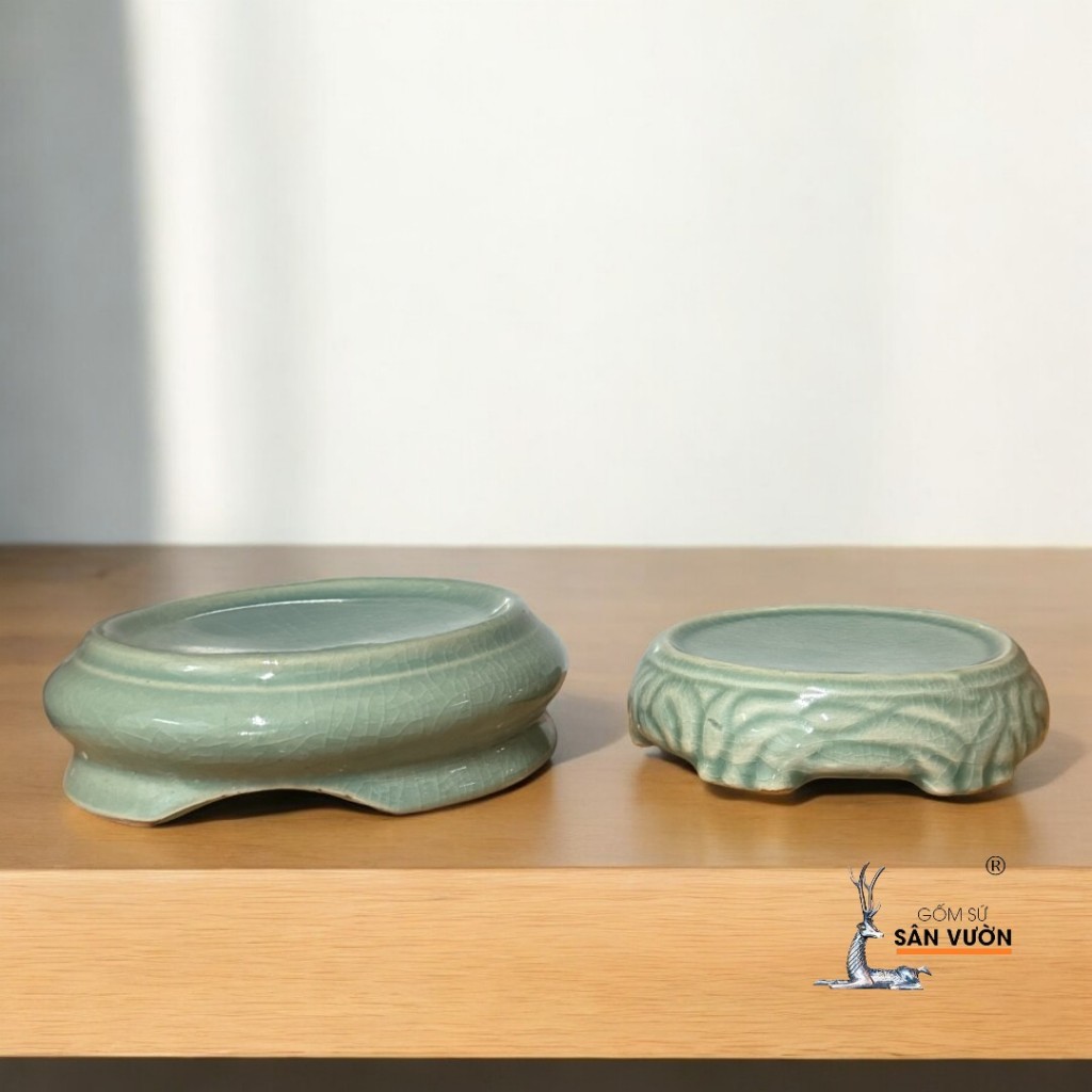 Đế Giá Đỡ Chậu, Bình Hoa Bằng Men 3 Chân - Gốm Sứ Sân Vườn