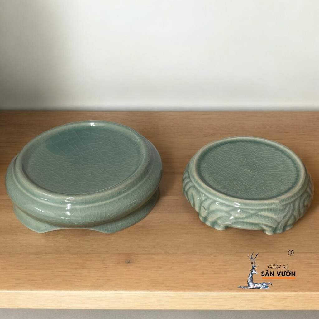 Đế Giá Đỡ Chậu, Bình Hoa Bằng Men 3 Chân - Gốm Sứ Sân Vườn