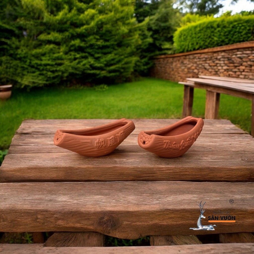 Chậu Gốm Đất Nung Hình Chiếc Thuyền Nhỏ - Gốm Sứ Sân Vườn