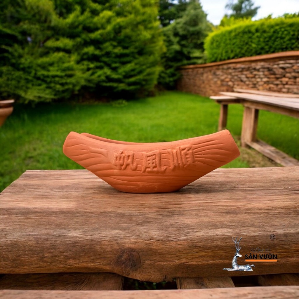 Chậu Gốm Đất Nung Hình Chiếc Thuyền Nhỏ - Gốm Sứ Sân Vườn