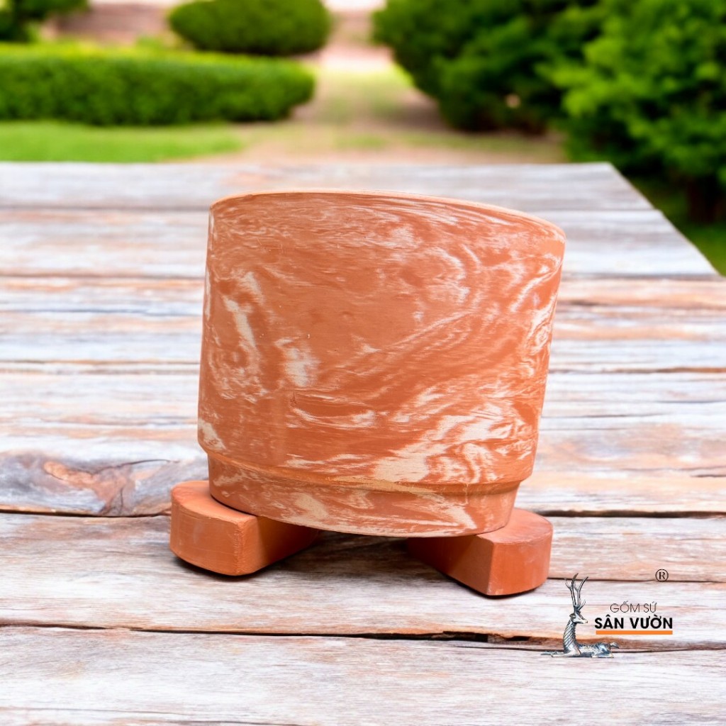 Bộ 3 Viên Kê Chậu Pot Feet Gốm Đất Nung Hình Tam Giác - Gốm Sứ Sân Vườn