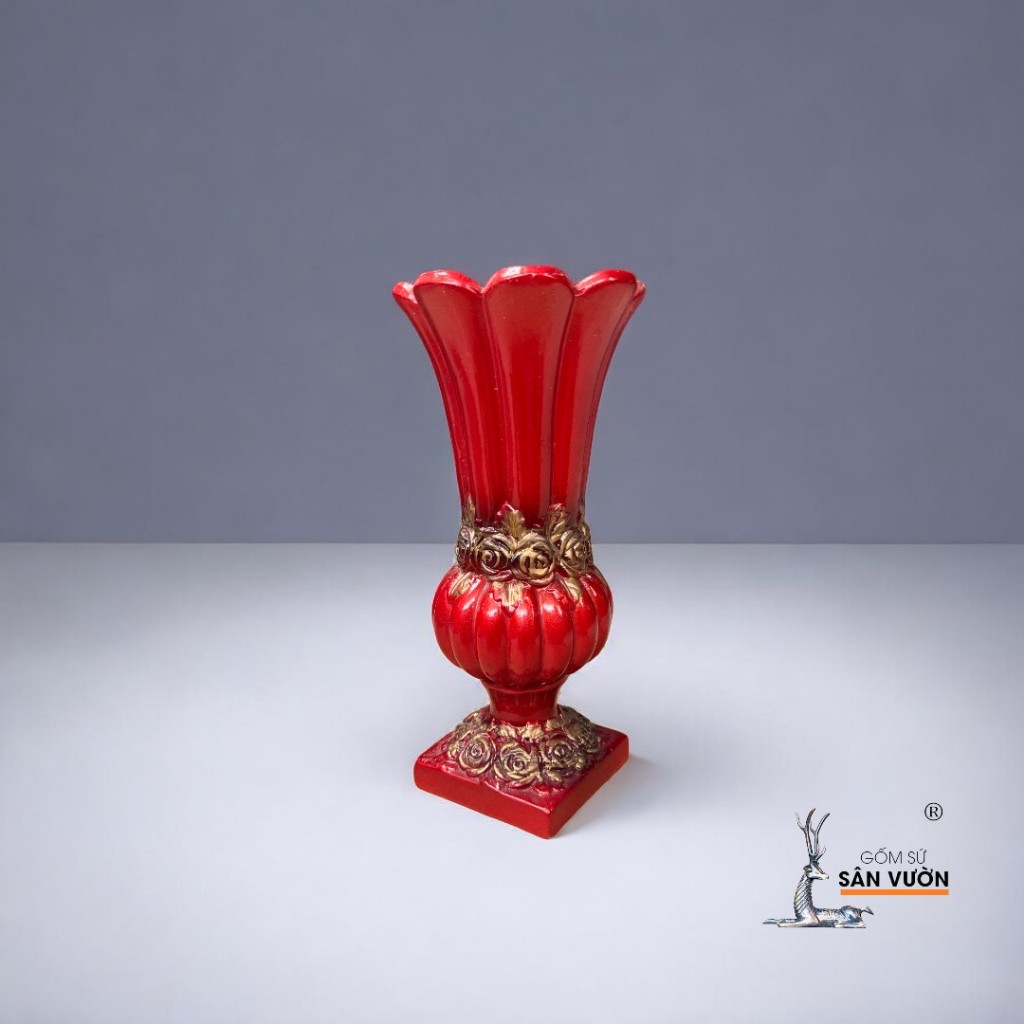 Bình Gốm Lọ Hoa Sơn Màu - Gốm Sứ Sân Vườn