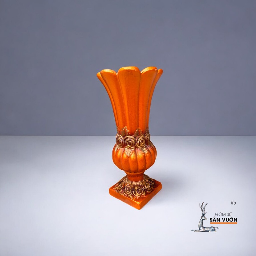 Bình Gốm Lọ Hoa Sơn Màu - Gốm Sứ Sân Vườn