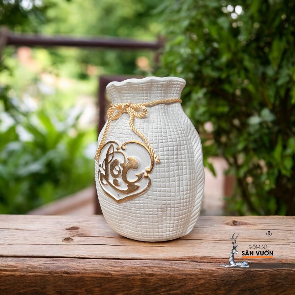 Bình Gốm Hình Túi Lộc Sơn Màu - Gốm Sứ Sân Vườn