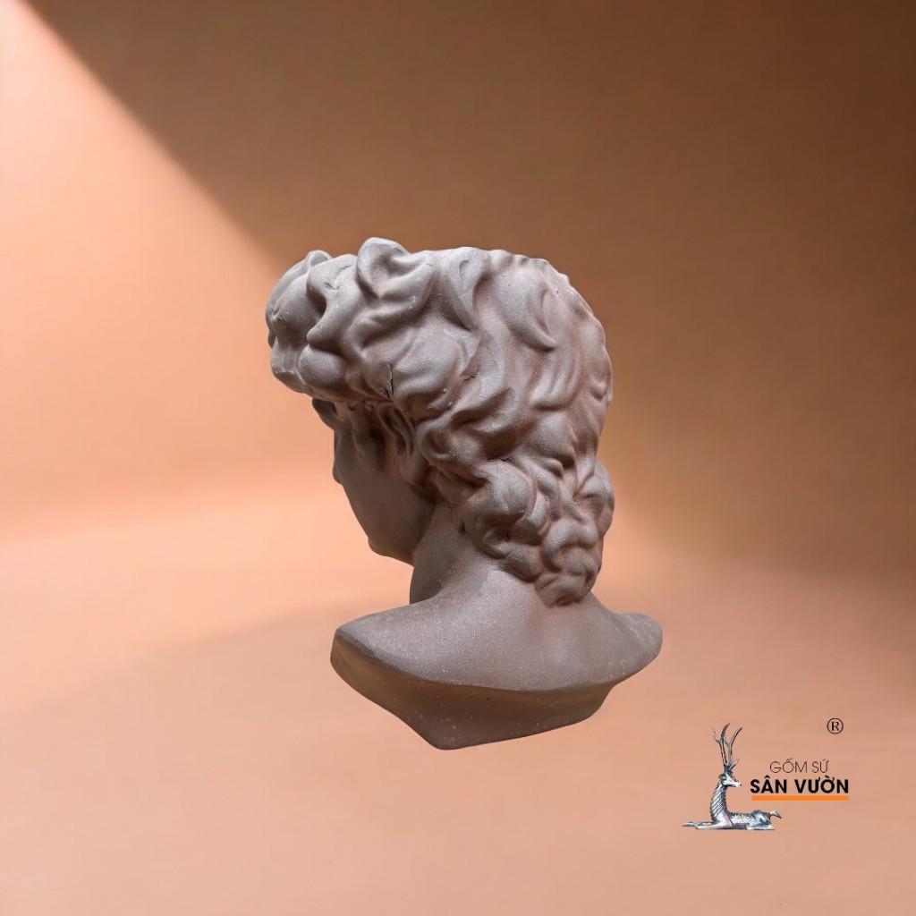 Chậu Gốm Đất Nung Hình David - Gốm Sứ Sân Vườn - Chậu Decor Sân Vườn