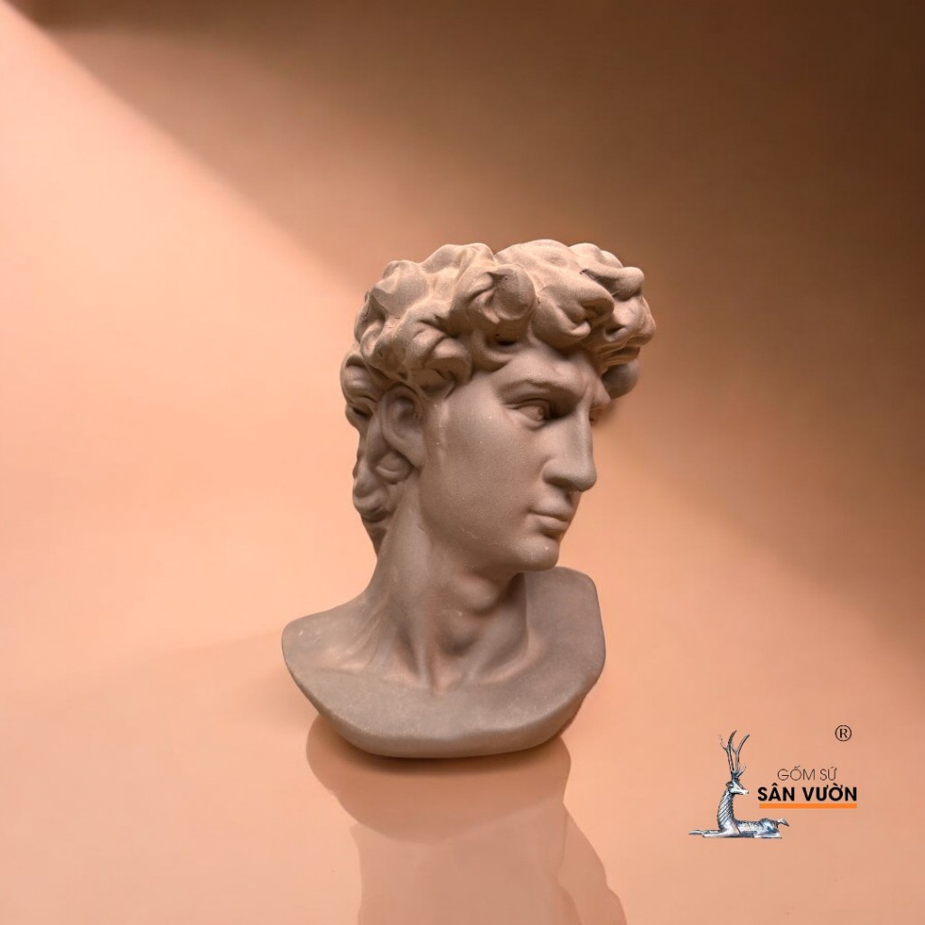 Chậu Gốm Đất Nung Hình David - Gốm Sứ Sân Vườn - Chậu Decor Sân Vườn