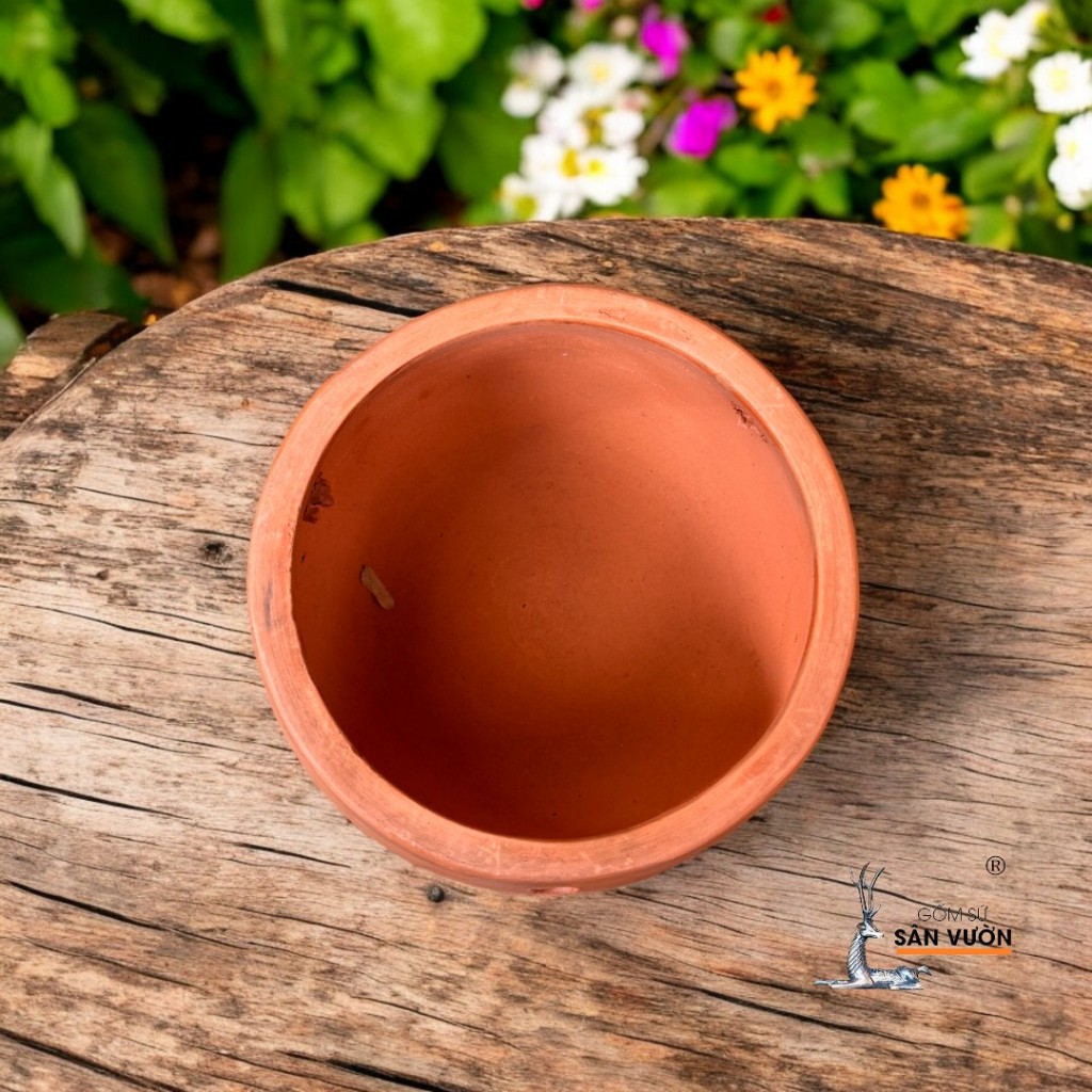 Chậu Treo Gốm Đất Nung Trơn - Gốm Sứ Sân Vườn