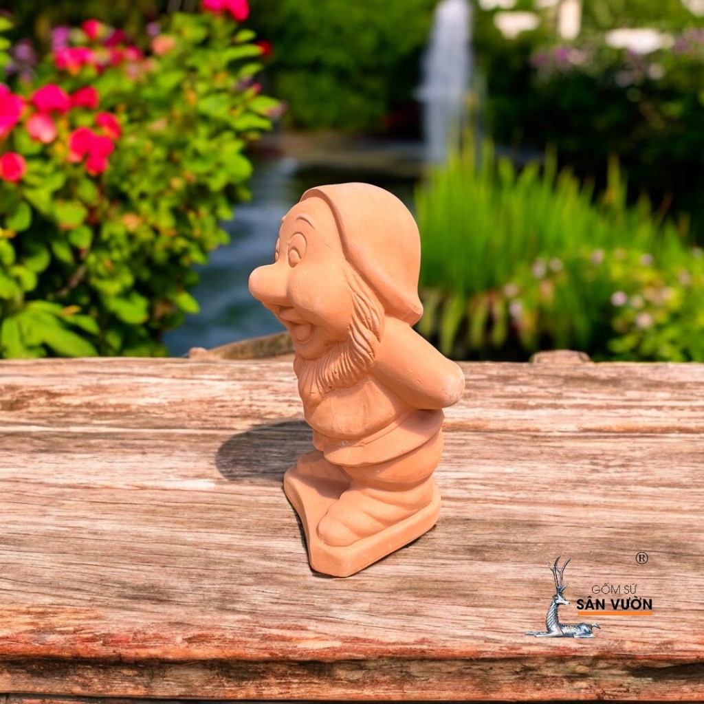 Tượng Gốm Đất Nung Hình Chú Lùn DWARF - Gốm Sứ Sân Vườn - Tượng Decor Sân Vườn