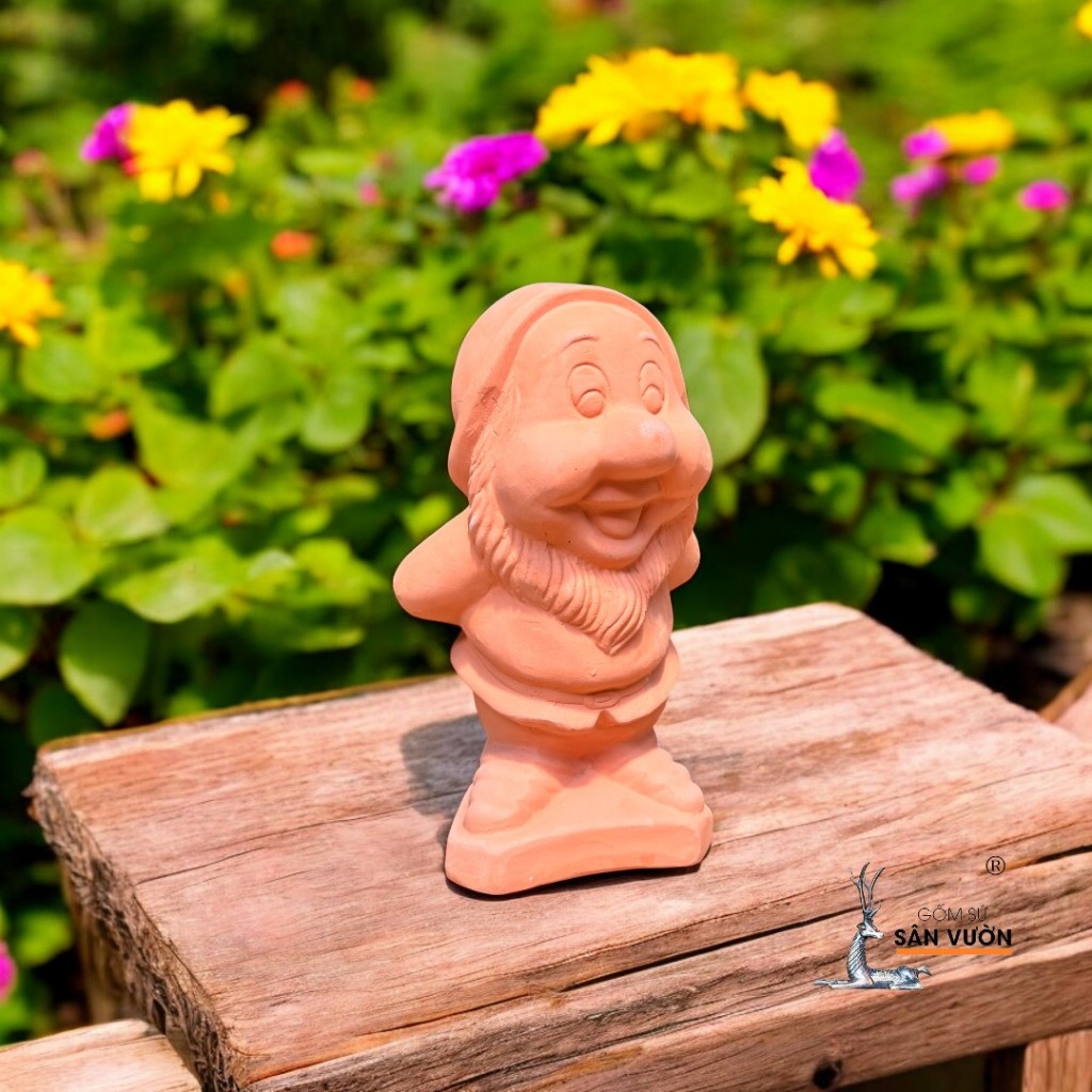 Tượng Gốm Đất Nung Hình Chú Lùn DWARF - Gốm Sứ Sân Vườn - Tượng Decor Sân Vườn