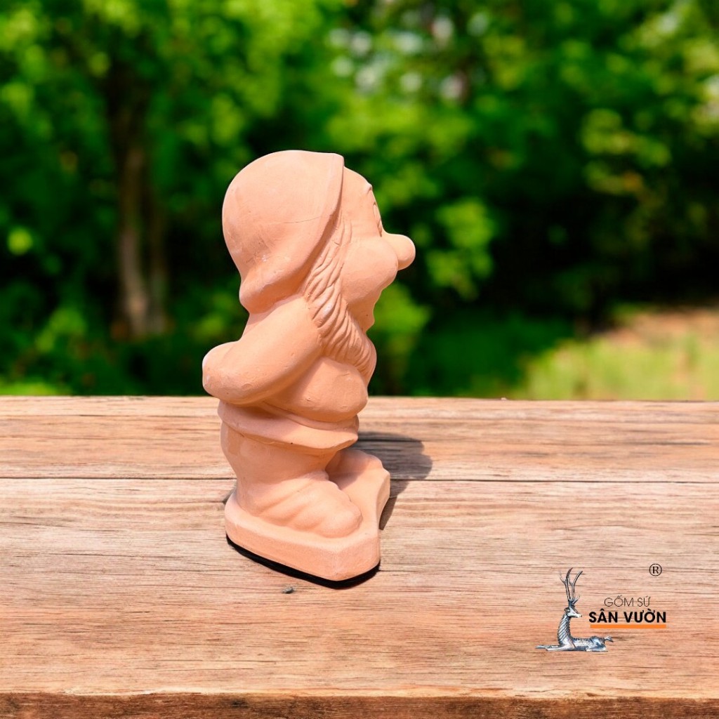 Tượng Gốm Đất Nung Hình Chú Lùn DWARF - Gốm Sứ Sân Vườn - Tượng Decor Sân Vườn