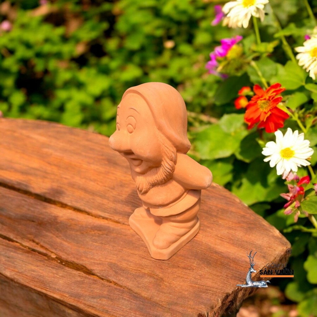 Tượng Gốm Đất Nung Hình Chú Lùn DWARF - Gốm Sứ Sân Vườn - Tượng Decor Sân Vườn