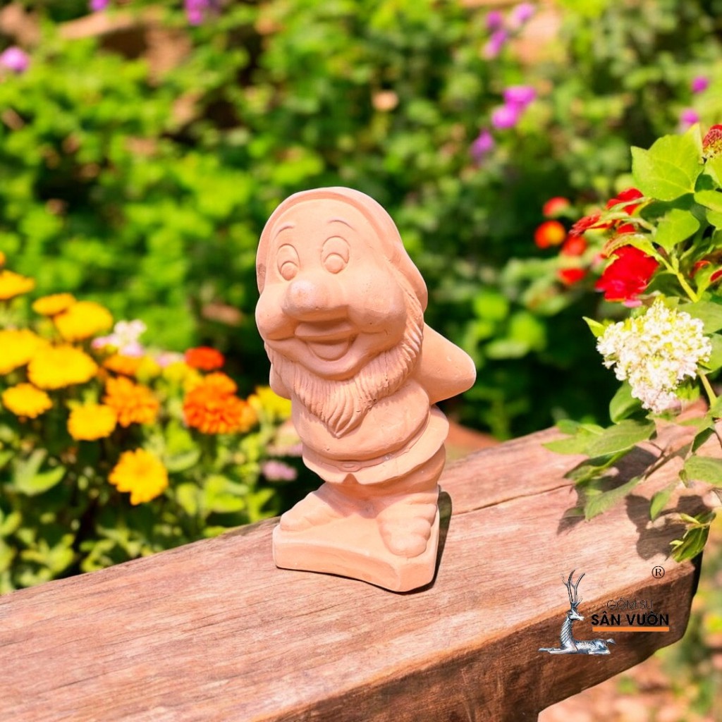 Tượng Gốm Đất Nung Hình Chú Lùn DWARF - Gốm Sứ Sân Vườn - Tượng Decor Sân Vườn