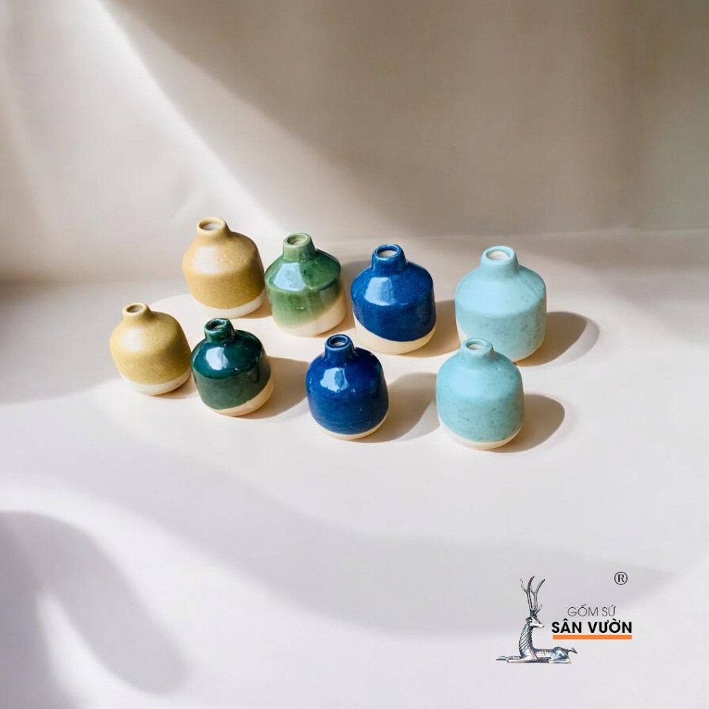 Lọ Gốm Men Mini 5cm & 7cm- Gốm Sứ Sân Vườn - Decor Trang Trí Dễ Thương