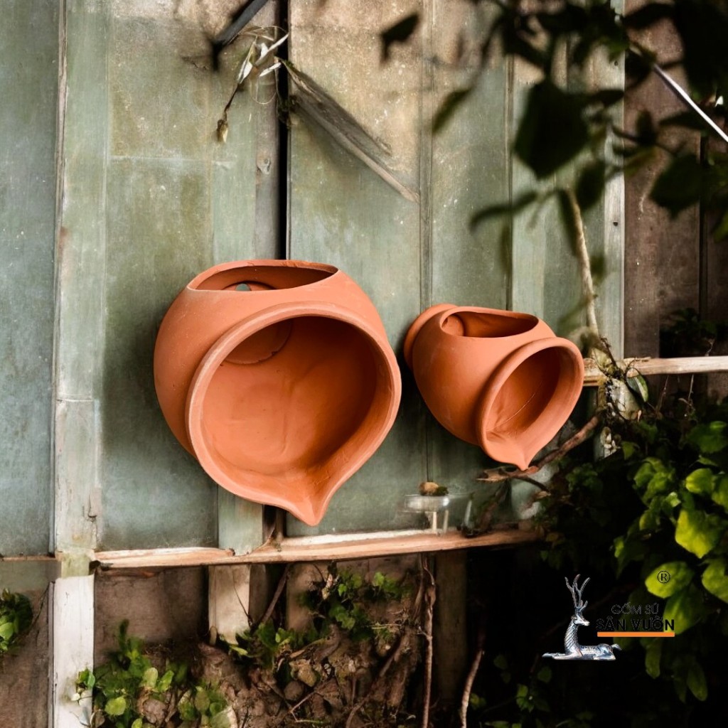 Tiểu Cảnh Bình Thác Nước Gốm Đất Nung - Gốm Sứ Sân Vườn