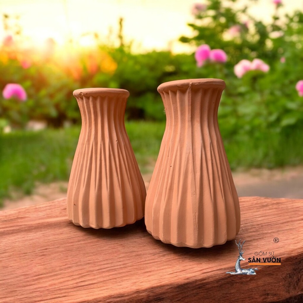 Bình Gốm Đất Nung Để Bàn Mini Cắm Hoa Khô - Gốm Sứ Sân Vườn