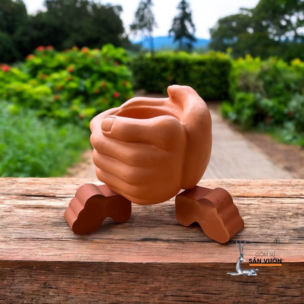 Bộ 3 Viên Kê Chậu Trồng Cây Bằng Gốm Đất Nung - Terracotta Pot Feet - Gốm Sứ Sân Vườn